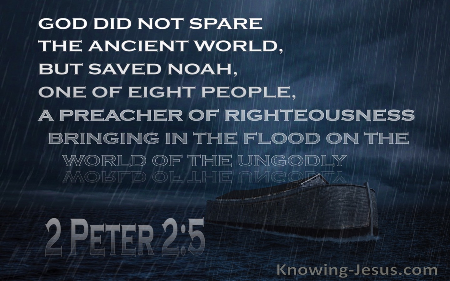 2 Peter 2:5 God Did Not Spare The Ancient World (navy) 
